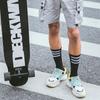Meias Masculinas de Algodão Estilo Hong Kong Hip-Hop Meia-Calça Média Moda de Rua Ulzzang Coreana Meias Esportivas Masculinas Tendência