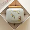 Pote de Chá Redondo Minimalista Flor de Osmanthus Gatinho Pote Selado Cinza Cerâmica Fino Pote de Armazenamento de Chá de Alta Qualidade