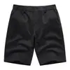 Direto do fabricante: Shorts masculinos de verão finos de algodão elástico tamanho grande, calças casuais largas de comprimento médio, em estoque
