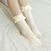 Nuevos calcetines Lolita, calcetines de encaje de color liso para niña, calcetines apilados de estilo coreano hasta la pantorrilla, venta directa de fábrica