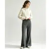 Calça Feminina ZOJ Elegante Versátil de Tricô 2026 Outono Nova Chegada Calça Casual Esportiva com Caimento Cintura Elástica Cordão Calça Longa
