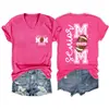 Mãe de formatura 2025 Amazon eBay site independente camiseta feminina casual e estilosa gola V manga curta camisa básica