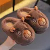 Pantuflas de algodón para niños capibara para invierno, pantuflas caseras de interior para niños, lindas pantuflas de algodón para niños y niñas mayores