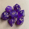 Set de 7 Piezas Dados Bicolor Poliédricos Juego de Mesa Set Cielo Estrellado Brillante Juego de Mesa Juego de Cartas Combinación Transfronteriza de Dados