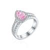 Anel de prata esterlina 1.5ct Ice Flower cut color treasure ring anel de combinação de luxo de alta qualidade Conjunto 6 * 9 diamante de alto carbono S925 anel feminino de prata