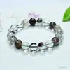 Cuentas de Cuarzo Fantasma Verde Natural Ai Yu Pulsera Larga Hecha a Mano Semiacabada Venta al por Mayor S5022103