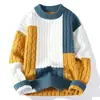 Venta Caliente Transfronteriza Suéter Holgado de Punto para Hombre de Cuello Alto Medio Ropa de Punto para Hombre Talla Grande Directo del Fabricante