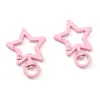 Llavero Pintado con Spray de Aleación Hebilla de Flor de Durazno Plana Estrella de Cinco Puntas Material para Pulsera DIY Hecha a Mano Collar Accesorios de Joyería
