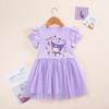 Vestido Corto Personalizado para Niña Vestido de Verano para Niña Pequeña Dibujos Animados Lindo Melody Kuromi Vestido de Princesa de Malla