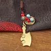Nuevo llavero de cuchillo de cocina de acero inoxidable con cuerda trenzada a mano, colgante para llave de coche, adorno artesanal