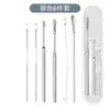 Set de herramientas para quitar cera del oído de acero inoxidable para adultos y niños, cucharilla giratoria de tornillo, cucharilla para el oído, limpiador de oídos