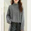 Malha com Design Redutor de Idade e Emagrecedor, Nova Blusa Básica Feminina Outono e Inverno, Top Casual Solto Único, Gola Alta Caxemira