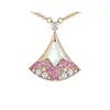 Collar Baojia para Mujer, Forma de Abanico, Ágata Roja Pequeña, Nácar Blanco, Cadena para Clavícula de Calcedonia Roja, Colgante de Ágata Estilo Fábrica Ins, Oro V de Lujo Ligero