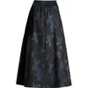 Saia Elegante Estampada Linha A Meia Saia Feminina 2026 Outono Inverno Nova Cintura Alta Emagrecedora Comprimento Médio Temperamento Para Ir ao Trabalho Saia Evasê