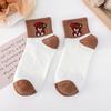 Calcetines Deportivos Estilo Coreano Transfronterizos Calcetines Bajos de Dibujos Animados Calcetines de Algodón para Estudiantes Venta al por Mayor de Comercio Exterior Calcetines de Oso para Verano y Otoño Calcetines Tipo Barco para Mujer