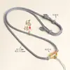 Nueva Cuerda de Colgante Hecha a Mano Estilo Chino con Brújula de Ocho Tesoros Dorada, Colgante de Jade y Esmeralda, Cuerda de Collar con Nudo de Flor de Durazno, Cadena para Suéter