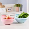 Peneira para Lavar Arroz Escorredor Plástico Cesta de Drenagem Bacia para Lavar Vegetais Ferramenta Mãos Livres Cesta Espessada para Lavar Arroz Malha Fina Cozinha Doméstica Agitar Água