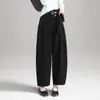 Pantalones cropped de mujer modernos y a la moda, nuevo estilo otoño e invierno 2026, de cintura alta, adelgazantes, cómodos, pantalones casuales holgados