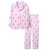 Pijama Infantil com Gola Lapela Primavera e Outono Algodão Roupas de Casa para Meninas Conjunto Pijama Pai e Filho Bebê Menina Criança Mãe e Filha