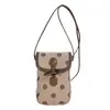 2026 Nueva Bolsa Vertical de Teléfono Móvil de Lunares para Mujer, Bolso Cruzado Pequeño de Moda con Hebilla de Cuerno, Bolso de Hombro Vintage de Gamuza