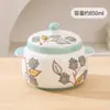 Panela de Sopa Grande Capacidade Pintada à Mão para Uso Doméstico de Uma Pessoa, Panela de Sopa com Duas Alças e Tampa Dupla, Panela de Cozimento Lento Comercial para Cozinha, Recipiente de Óleo