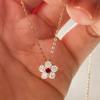 Flower Gotham S925 Prata Esterlina Banhado A Ouro 18K Rubi Colar Flor Luz Luxo Nicho Moda Alta Qualidade Clavícula Corrente