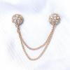 Cadena a juego de color cielo estrellado accesorios de diamantes redondos broche de moda alfiler para pañuelo sin agujero