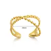 Anillo Geométrico Irregular de Acero Inoxidable Transfronterizo para Mujer, Anillo Abierto Chapado en Oro, Anillo Cruzado Personalizado que No se Desvanece