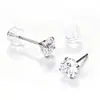 Aretes de Aleación de Titanio F136 de Clavo Recto Aretes de Zirconia 5A Aretes para Cartílago del Oído Joyería para Piercing Corporal de Titanio G23 Venta al por Mayor