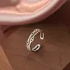 Anillo Sencillo de Cadena de Plata Pura S999 para Mujer, Diseño Versátil, Anillo Ajustable de Índice de Nariz de Cerdo Xyj145