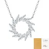 Cadena para la clavícula de círculo con diamante marquesa de plata 925, collar de guirnalda de lujo ligero europeo y americano, cadena para el cuello de alta gama popular en Amazon