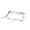Bandeja Quadrada Multifuncional de Aço Inoxidável 304 com Fundo Plano para Cozinhar no Vapor para Macarrão Frio e Rolinhos de Arroz, Bandeja de Cozimento Aprofundada para Churrasco de Comida de Rua
