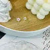 Explosões do TikTok Brincos de Tarraxa Zircônia Branca Rosa Flor Elegante Celebridade Senso de Alto Padrão Brincos Vintage Elegantes