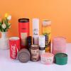Cartucho de Papel Cosmético Logo Personalizado Sellado Caja de Cartucho Tapa Tiandi Cilindro de Papel Kraft Caja de Empaque para Té Impresión