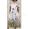 Cross-border Novo vestido europeu e americano roupas femininas Amazon 2022 Verão explosões estampado renda ombro sexy vestido longo