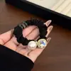 Lazo de Pelo de Lujo Ligero Coreano de Gama Alta con Perlas y Pedrería, Cuerda Gruesa de Alta Elasticidad para el Cabello, Diadema, Accesorio para el Cabello