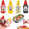 Mini Botella Portátil para Salsas Cuadrada Botella de Kétchup Aderezo para Ensaladas Botella de Plástico para Condimentos Botella Exprimible Venta Caliente Transfronteriza