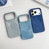 Funda magnética para teléfono con patrón de mezclilla estilo Hong Kong, adecuada para Apple iPhone 17 Pro Max, funda protectora anticaídas para teléfono