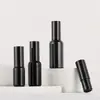 Shun código spot frasco de aceite negro esmerilado de 10 ml frasco cilíndrico de perfume de 30 ml frasco atomizador negro mate de 100 ml