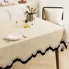 Tela tipo Lino sin lavado Mantel Impermeable Mantel Individual Lujo Ligero Sensación de Alta Gama Protector de Escritorio Antiescaldado Mantel para Mesa de Café