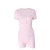 Mono de punto transfronterizo europeo y americano 2026 Ropa de estar por casa Mono casual estampado de cuello en V que se puede usar en el exterior, Pijama de otoño e invierno para mujer