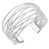 Pulsera de moda europea y americana minimalista personalidad multicapa hueca anillo abierto para el brazo nicho lujo geométrico pulsera cruz