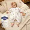 Saco de dormir para bebé Bibi Bay, Algodón de Bambú, Clase A, para Recién Nacidos y Bebés, Versión Engrosada para Primavera, Otoño e Invierno, con Mangas Desmontables, Manta Antipatadas