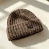 Chapéu de Lã com Circunferência de Cabeça Grande para Mulheres, Gorro Fashion para Outono e Inverno, Afina o Rosto, Chapéu Versátil com Proteção para Ouvido, Touca de Tricô Quente