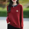 Suéter redondo de punto con diseño moderno, logo personalizado, bloques de color, para mujer, otoño e invierno, ajuste holgado, estampado, bordado, chaqueta casual