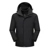 Chaqueta tres en uno para exteriores para hombres y mujeres, conjunto de dos piezas con capucha desmontable, a prueba de viento e impermeable, adecuada para actividades al aire libre y senderismo, con impresión personalizable