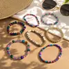 Pulsera Amazon de estilo étnico en capas vintage, única y creativa, pulsera de cuentas con degradado de cristal multicolor versátil