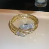 Pulsera de Brazo de Oro Real Electrochapado Transfronteriza Europea y Americana Pulsera de Temperamento Simple Exagerada Pulsera de Moda Versátil de Gama Alta para Mujer