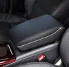 Adecuado para 05-11 Audi A6L Cubierta de la Caja del Reposabrazos Central, Cubierta Protectora de Cuero de Microfibra Genuino, Palanca de Cambios de Cuero Negro con Costuras Negras