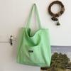 Bolsa de Lona con Letra de Color Sólido 2025 Nueva Ins Gran Capacidad Simple Moderna Bolsa de Hombro Estilo Coreano Bolsa Tote Literaria